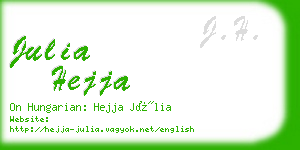 julia hejja business card